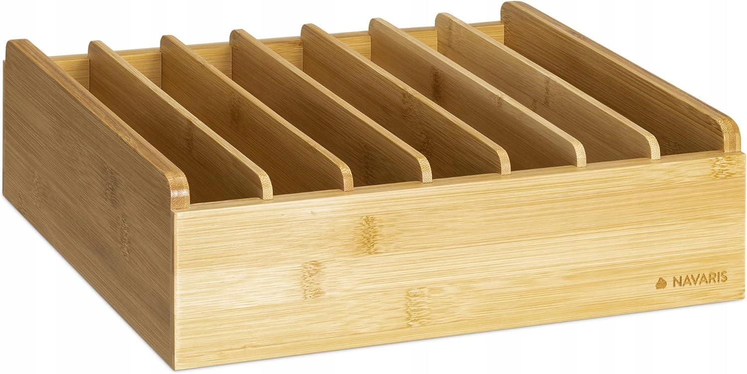 Navaris Bambusový Organizér Do Kuchyně, Podnos Se 6 Nastavitelnými Přihrádkami