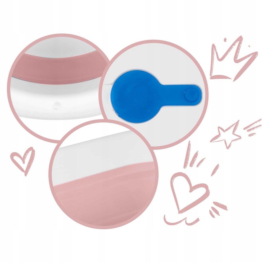 Wanienka dla niemowląt z termometrem i wkładką RK-282 biało-różowa Materiał silikon