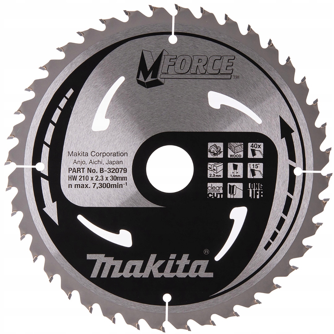 Kotouč na dřevo 210x30 mm 40 zubů Makita B-32079