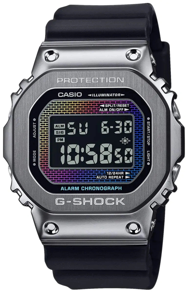 Pánské Hodinky Casio GM-5600BRW-1ER Černé Na Pásku Datumovka Stopky 200 M