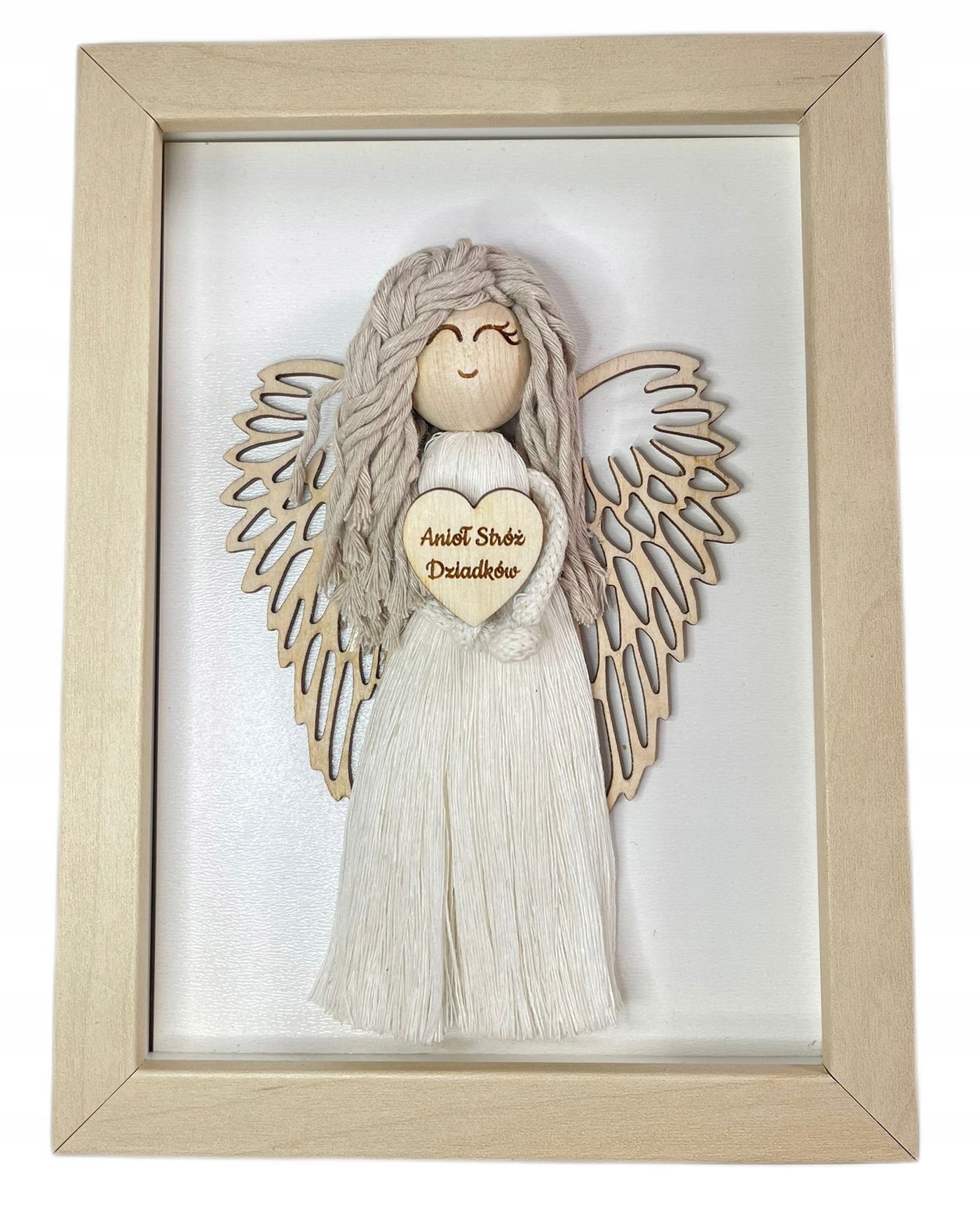 Anděl strážný babičky a dědečka dárek ke Dni babičky a dědečka makramé