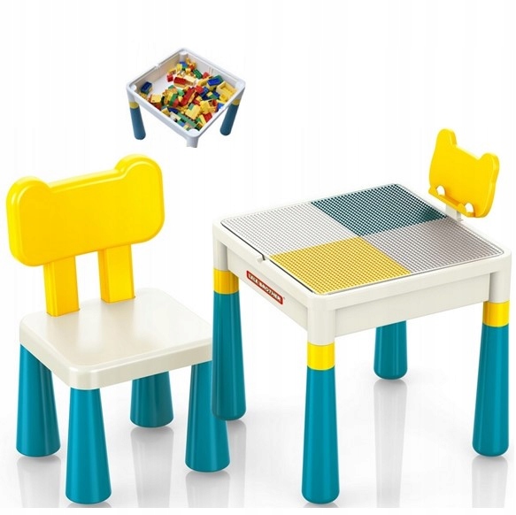 Vzdelávací multifunkčný Stolík Na Budovanie Hry S Kockami stolička