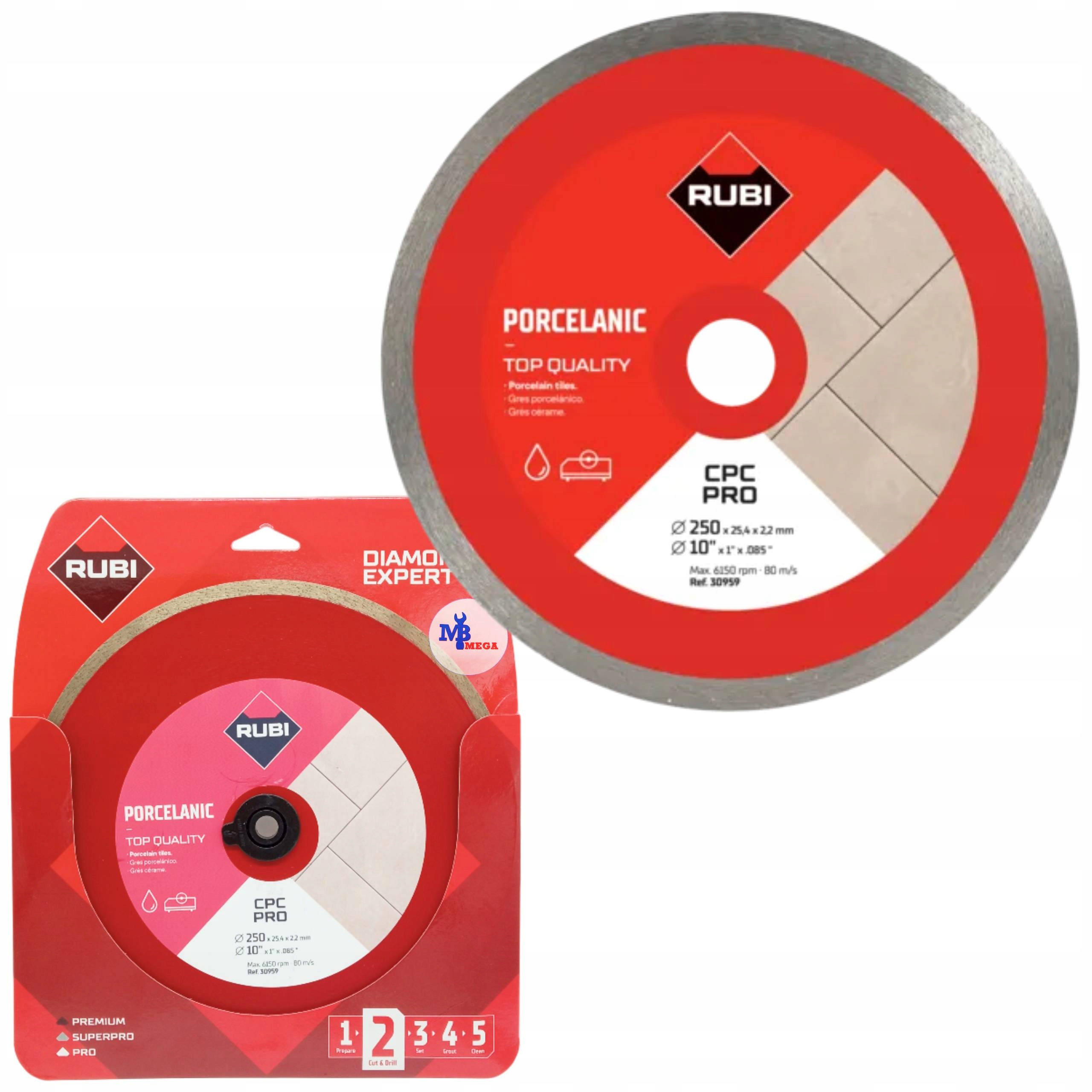 Rubi Tarcza diamentowa 250mm Cpc 250x25,4 Pro do gresu płytek na mokro