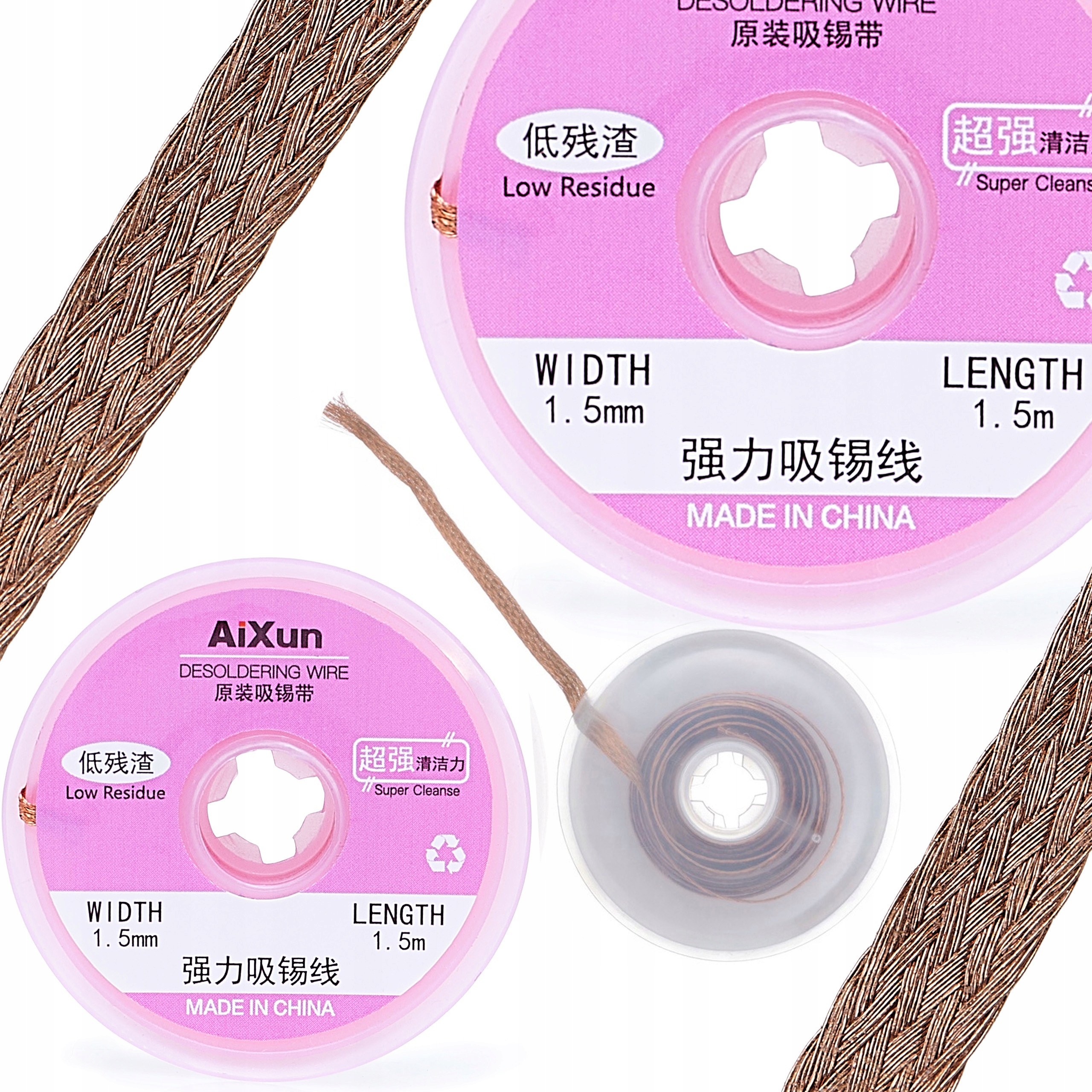 PLECIONKA TAŚMA ROZLUTOWNICZA DO CYNY AIXUN AX-DW1515 1,5MM x 1,5MM