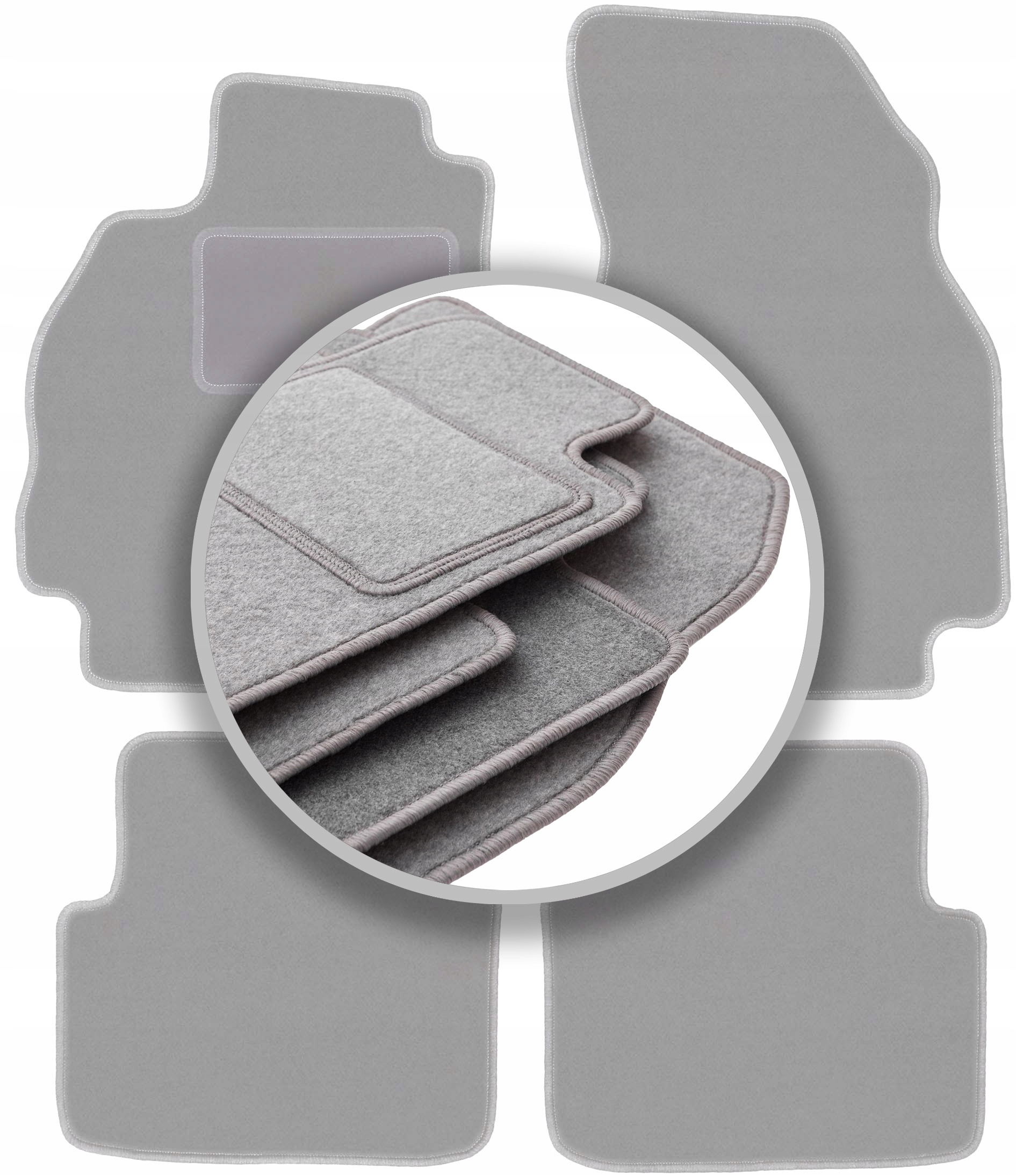Velurové koberce Oslo šedé pro: Renault Megane II kombi, Grandtour 2002-20