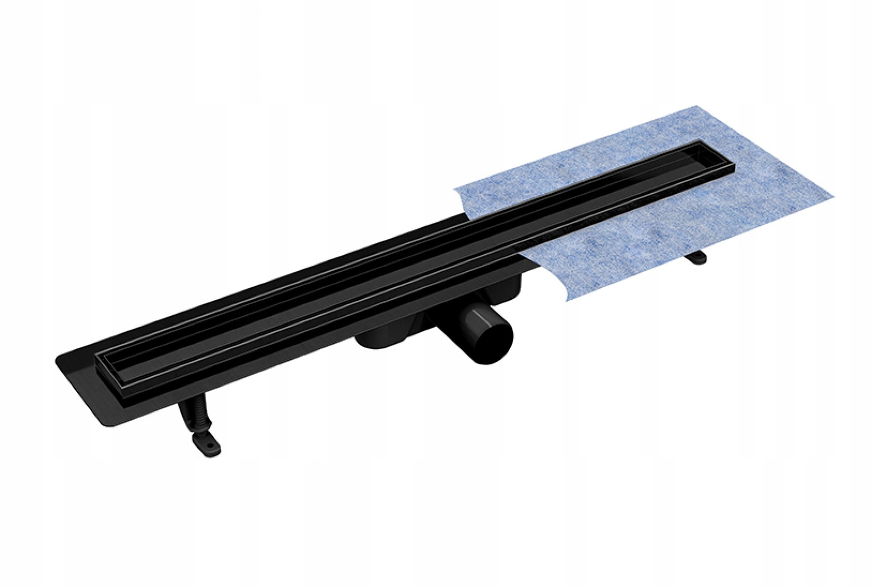 Lineárny odtok Besco Virgo Nero Duo 70 cm Čierny Mat 56 l/min. komplet 2v1