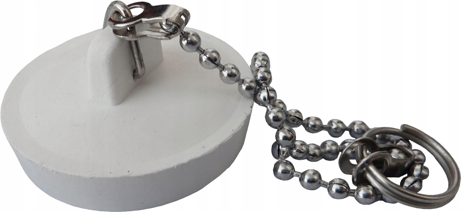 

Korek wanny Biały z łańcuszkiem