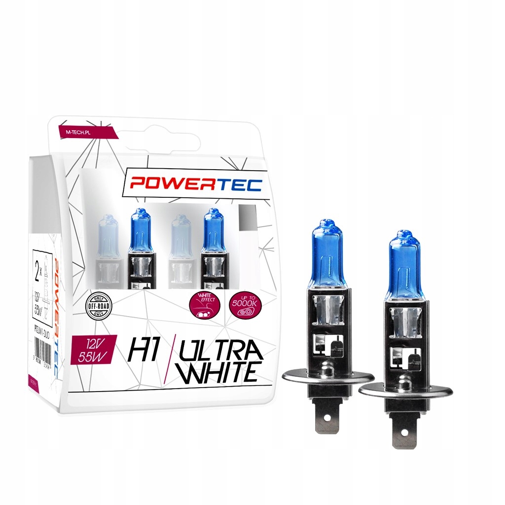 Żarówki halogenowe H1 12V 55W P14.5s UltraWhite M-tech 2szt.