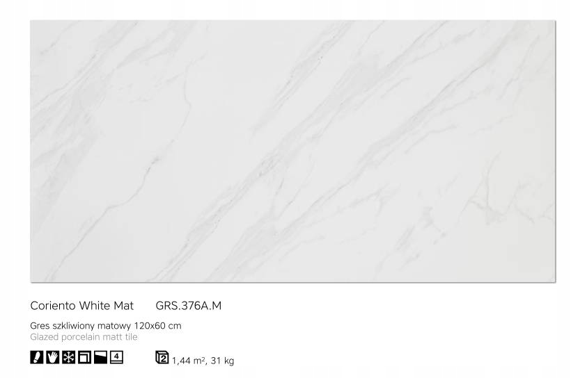 CERAMSTIC CORIENTO WHITE PŁYTKI LESZNO Jednostka sprzedaży m2