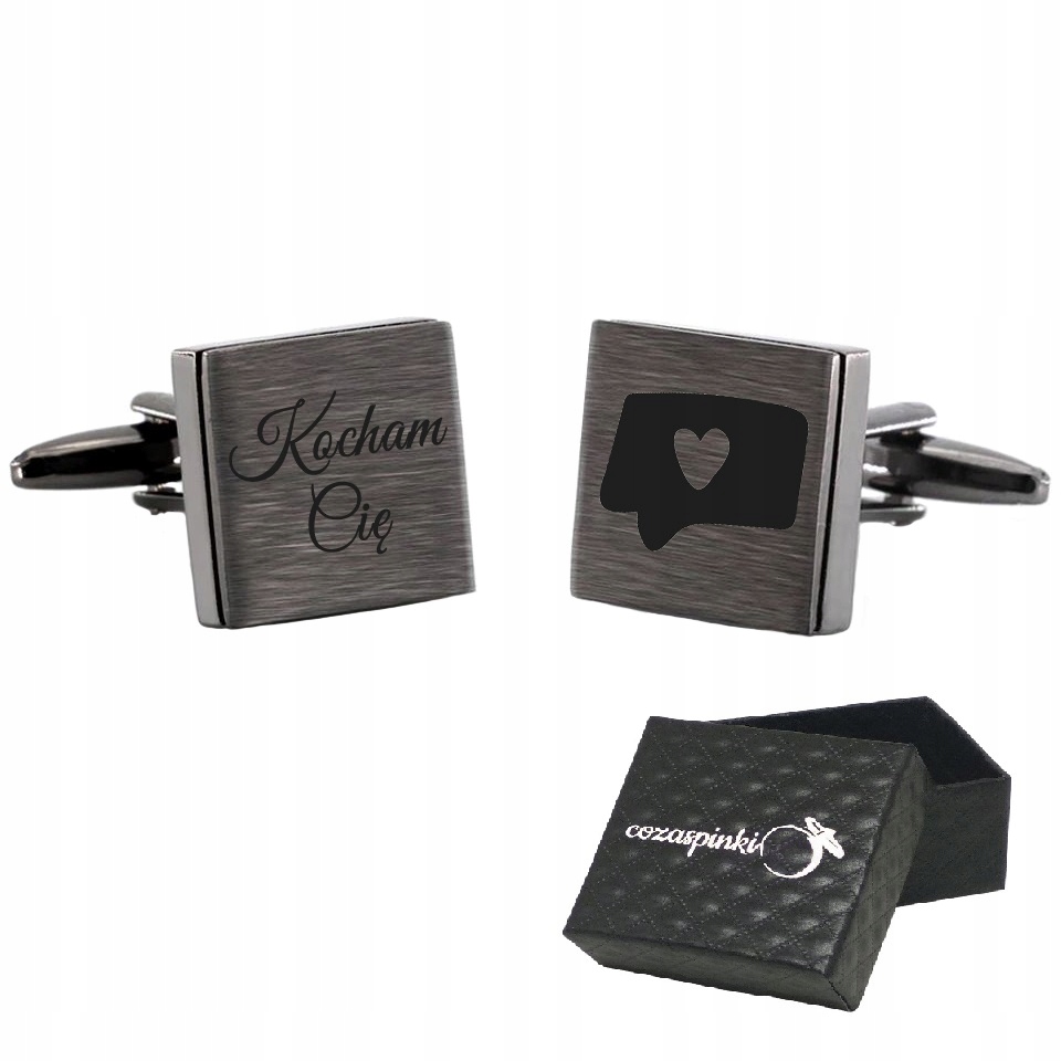 

Spinki do mankietów koszuli Kocham Cię na prezent