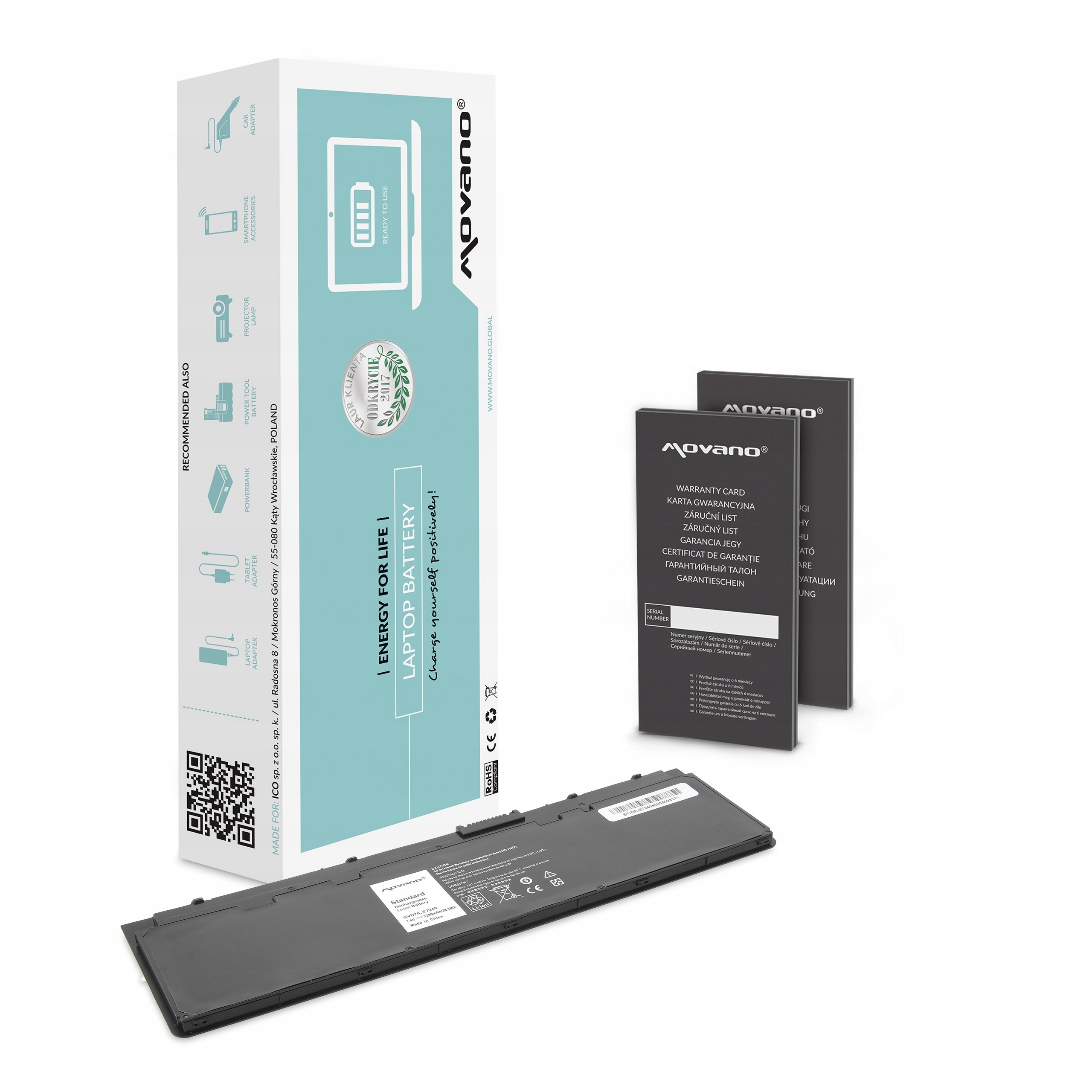 Baterie Movano pro Dell Latitude E7240, E7250