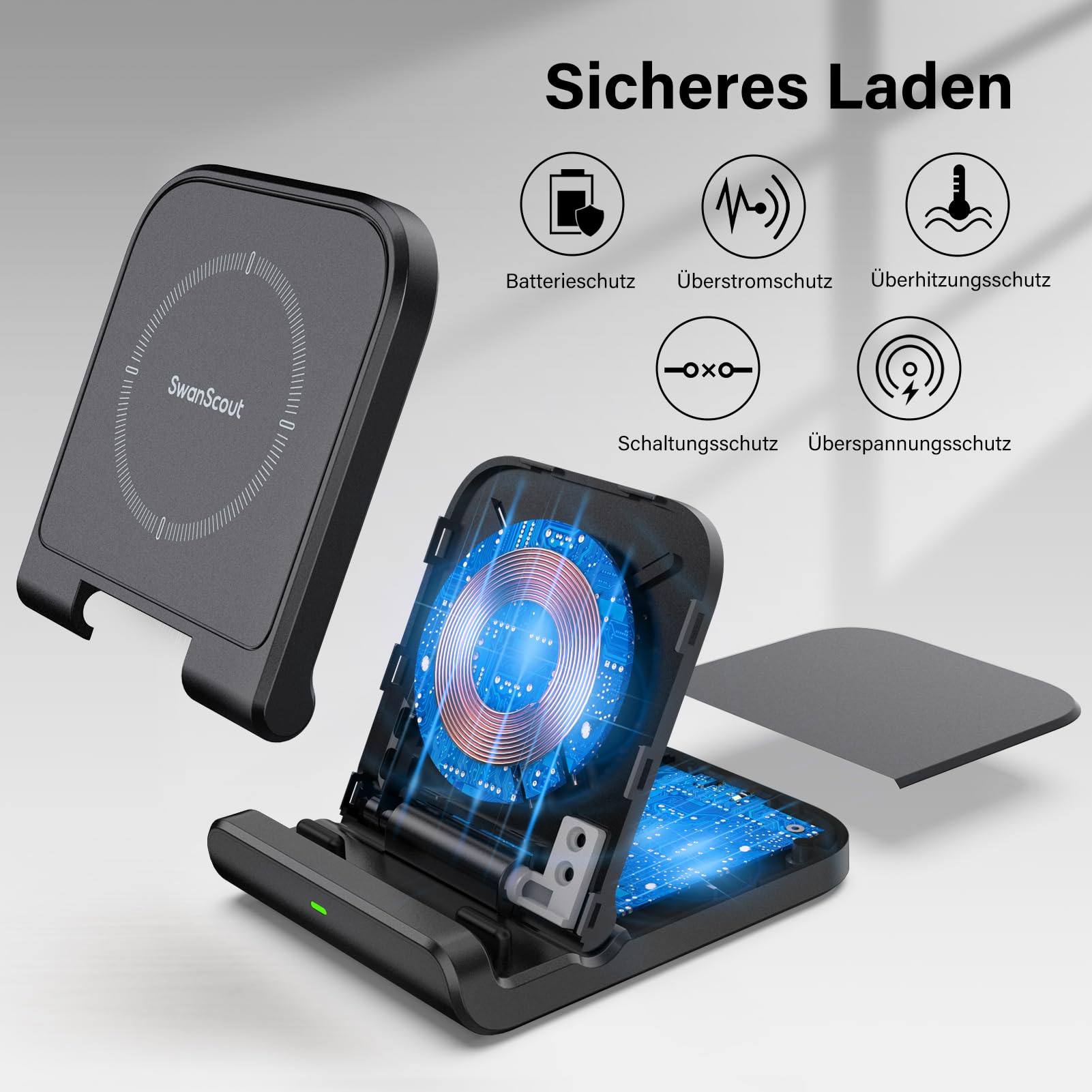 SwanScout Stacja ładująca do Samsung Z Flip 6, SwanScout 501S, składana — miniatura 8
