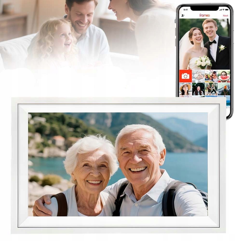 Rámeček Digitální Na Fotografie 15.6" 1920x1080P Fotorámeček Aplikace Frameo 32GB