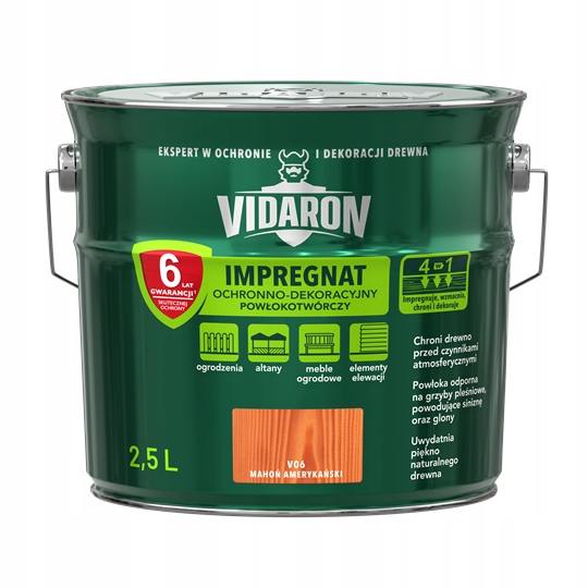 Vidaron Impregnat dekoracyjny 2.5L Mahoń Amerykań.