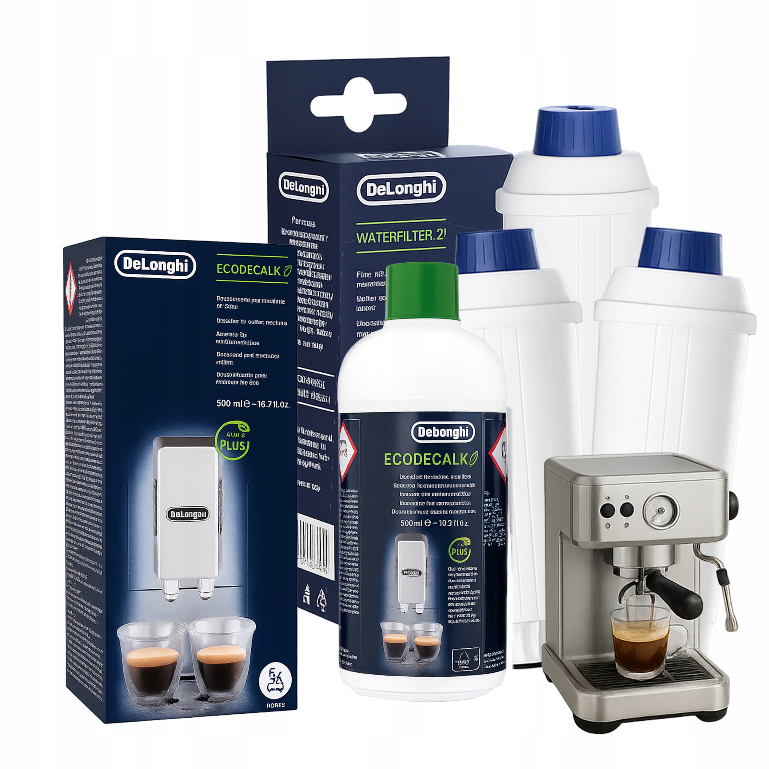 Sada pro De Longhi 3 kusy Filtry na vodu 1 kus Odvápňovač vody