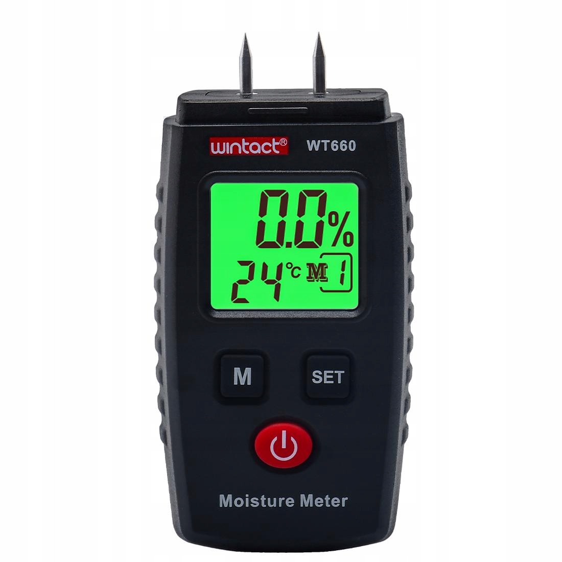 WILGOTNOŚCIOMIERZ MIERNIK WILGOTNOŚCI DREWNA MATERIAŁÓW BUDOWLANYCH LCD CD Marka Wintact