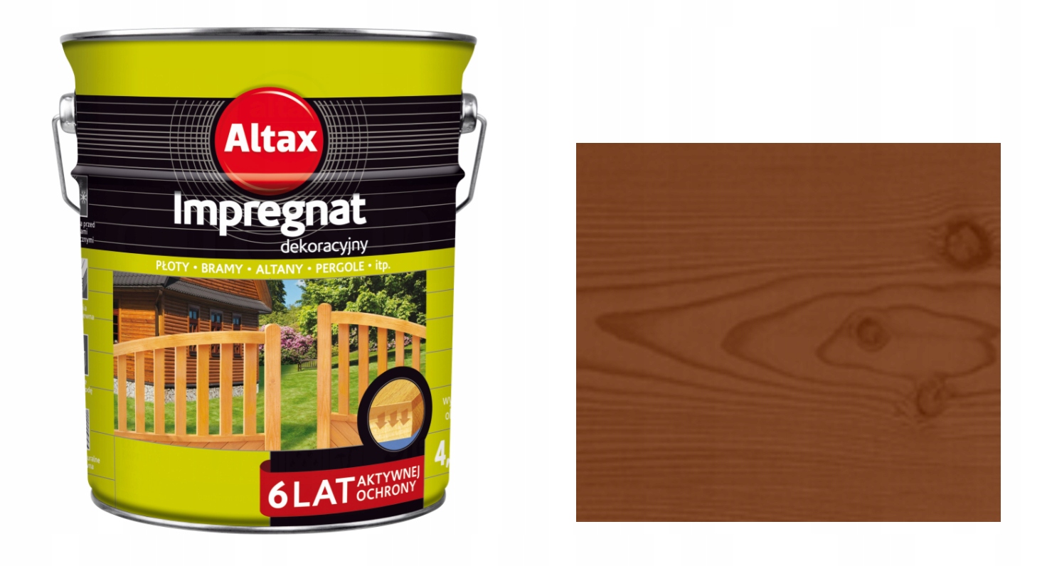 Altax Impregnat Dekoracyjny Do Drewna 4,5L Merbau -rozpuszczalnikowy- 6 Lat