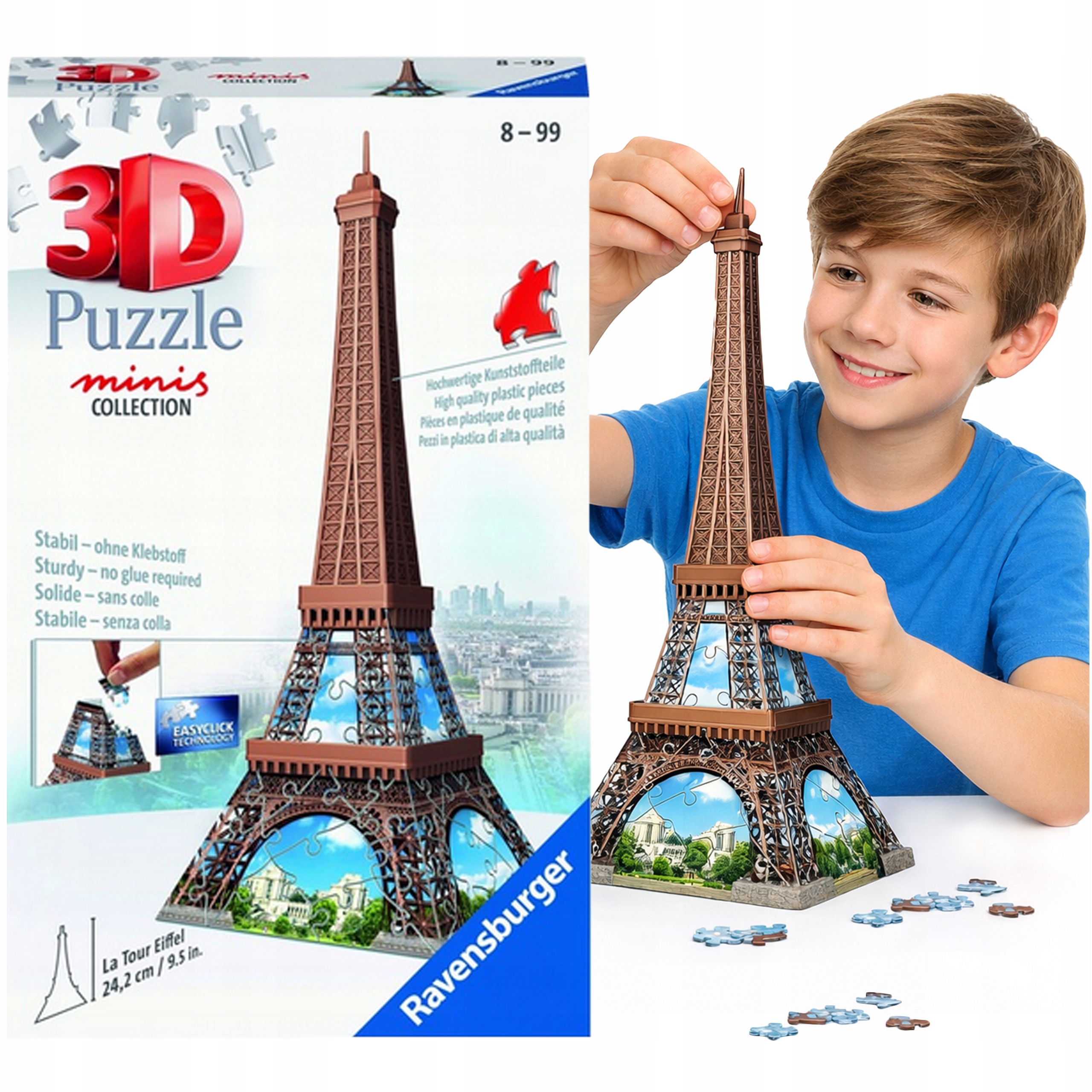 Puzzle RAVENSBURGER 3D Mini Budynki Wieża Eiffel OGROMNA RADOCHA SUPER 3D