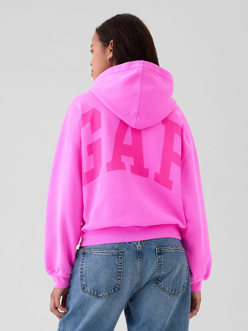 Dámská mikina s kapucí Gap Mikina Soft Cropped Standout Pink L