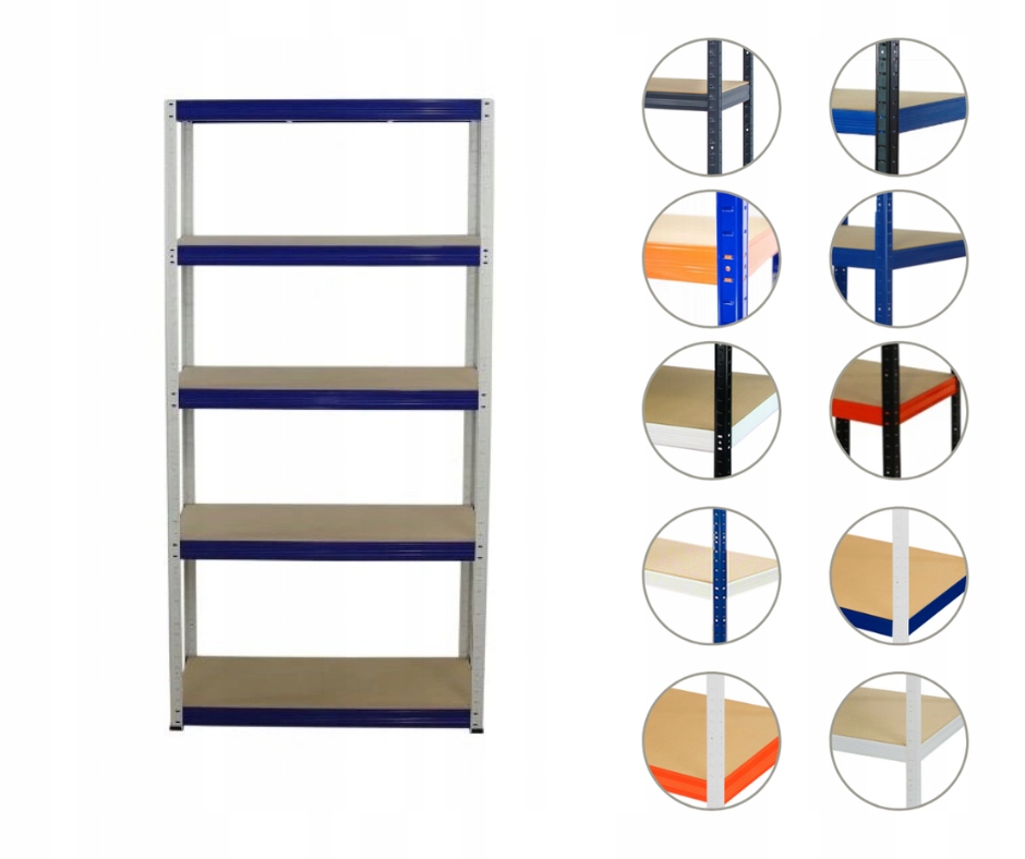 Kovový regál do garážového skladu Helios Hwn 180x075x60 5x400 kg