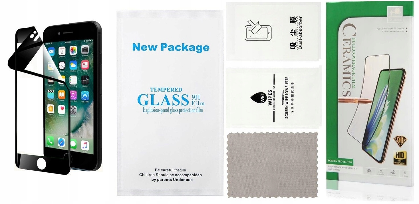 

Szkło Ceramiczne 9D do iPhone 6 + 6s + 7 + 8 Plus