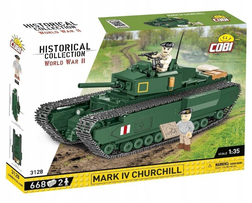 Klocki Cobi 3128 Czołg Brytyjski Mark IV Churchill ciężki czołg piechoty