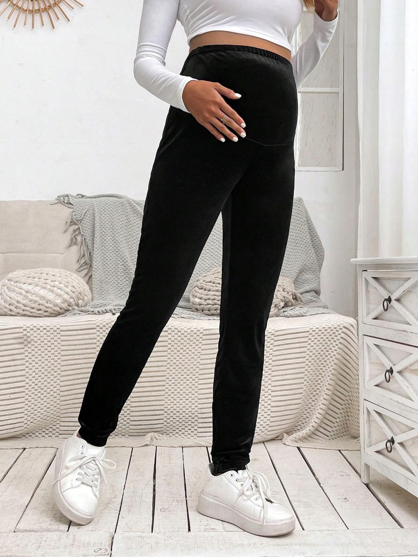 AC11301 *SHEIN CIĄŻOWE WELUROWE SPODNIE RURKI XL