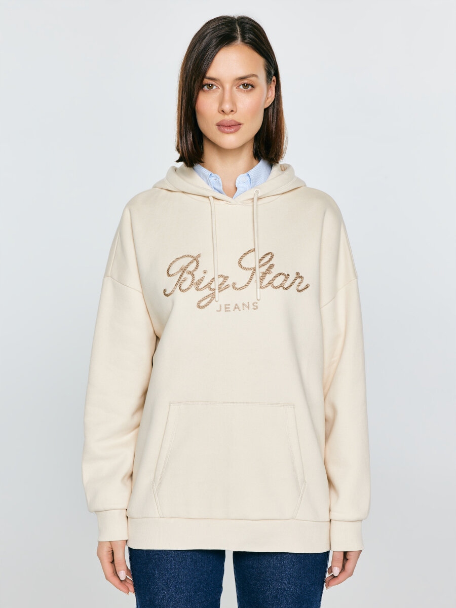 Big Star Bluza damska z kapturem kremowa Raisa 103 L