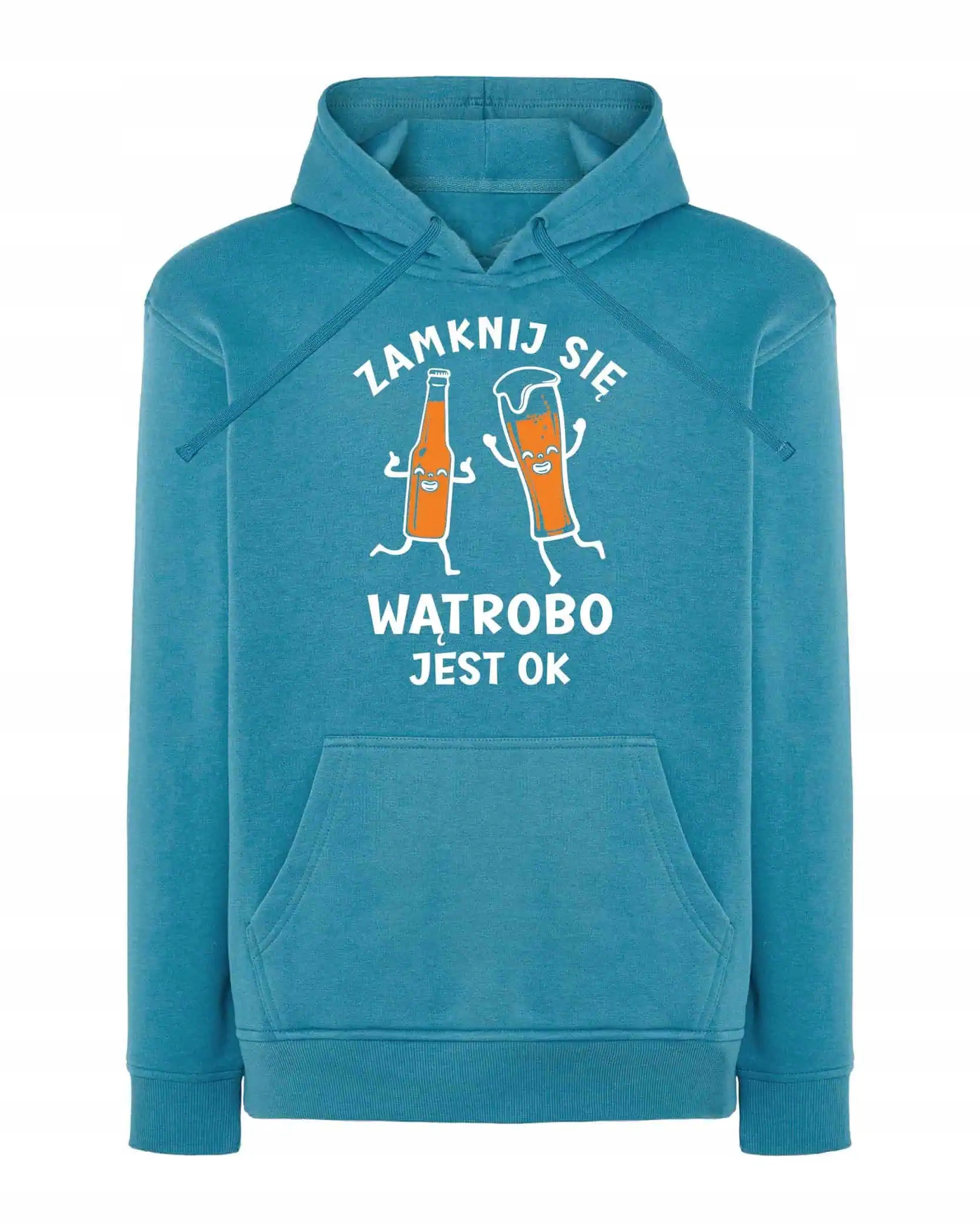 Mikina s kapucí Párty Nápoje Legrační Játra Světle modrá M