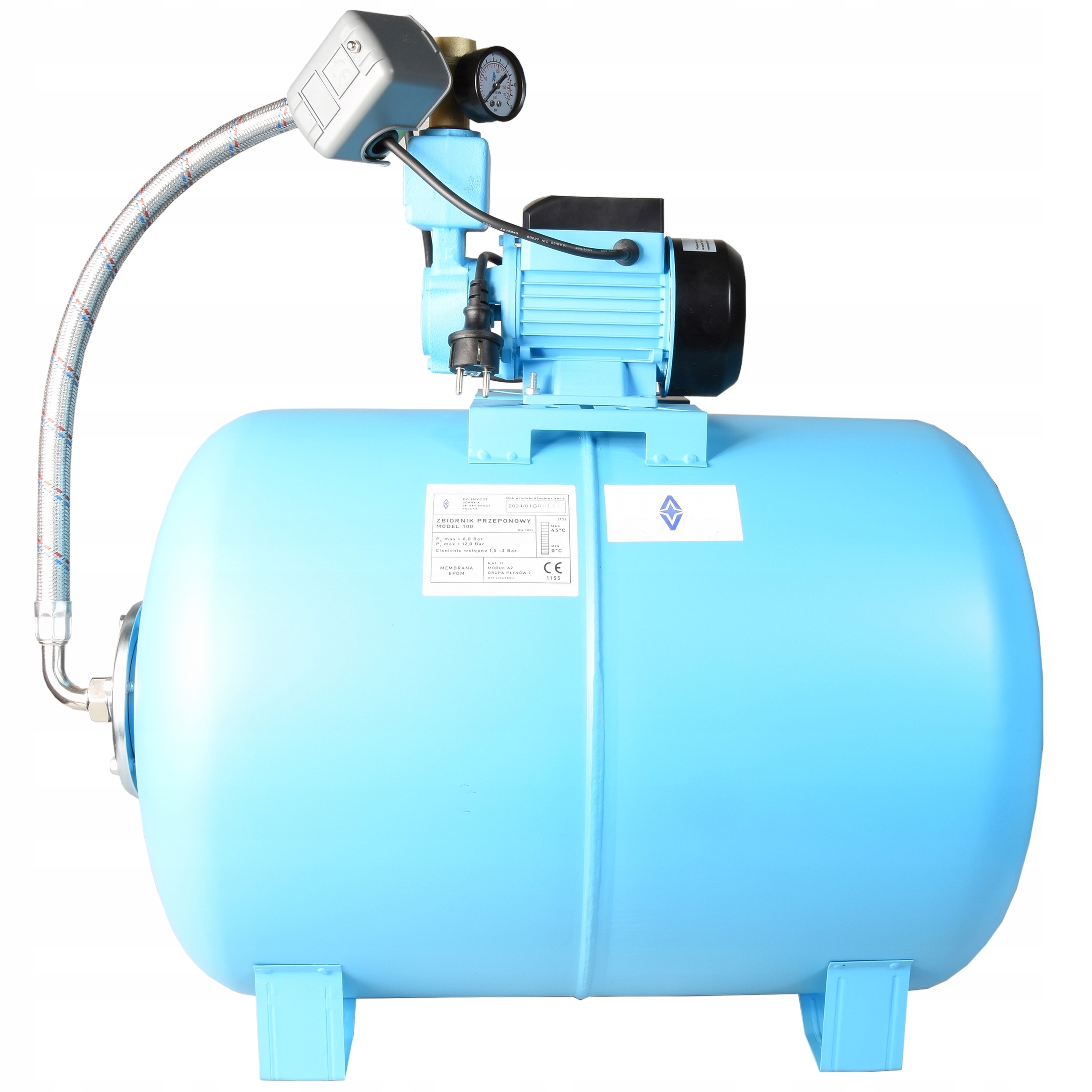Hydrofor Na Vodu 100L Čerpadlo Wz Wzp Hydroforový set 250 W 2100 l/h Účinný