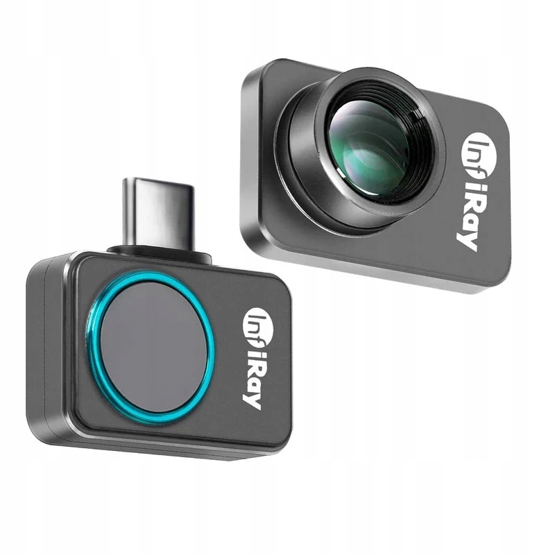 Kamera termowizyjna INFIRAY P2 PRO + MAKRO 256x152 25Hz USB typu C pirometr Kolor srebrny