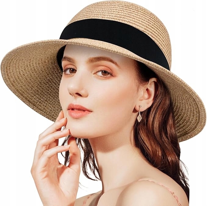 Anluke Dámský sluneční klobouk na pláž Uv ochrana béžová