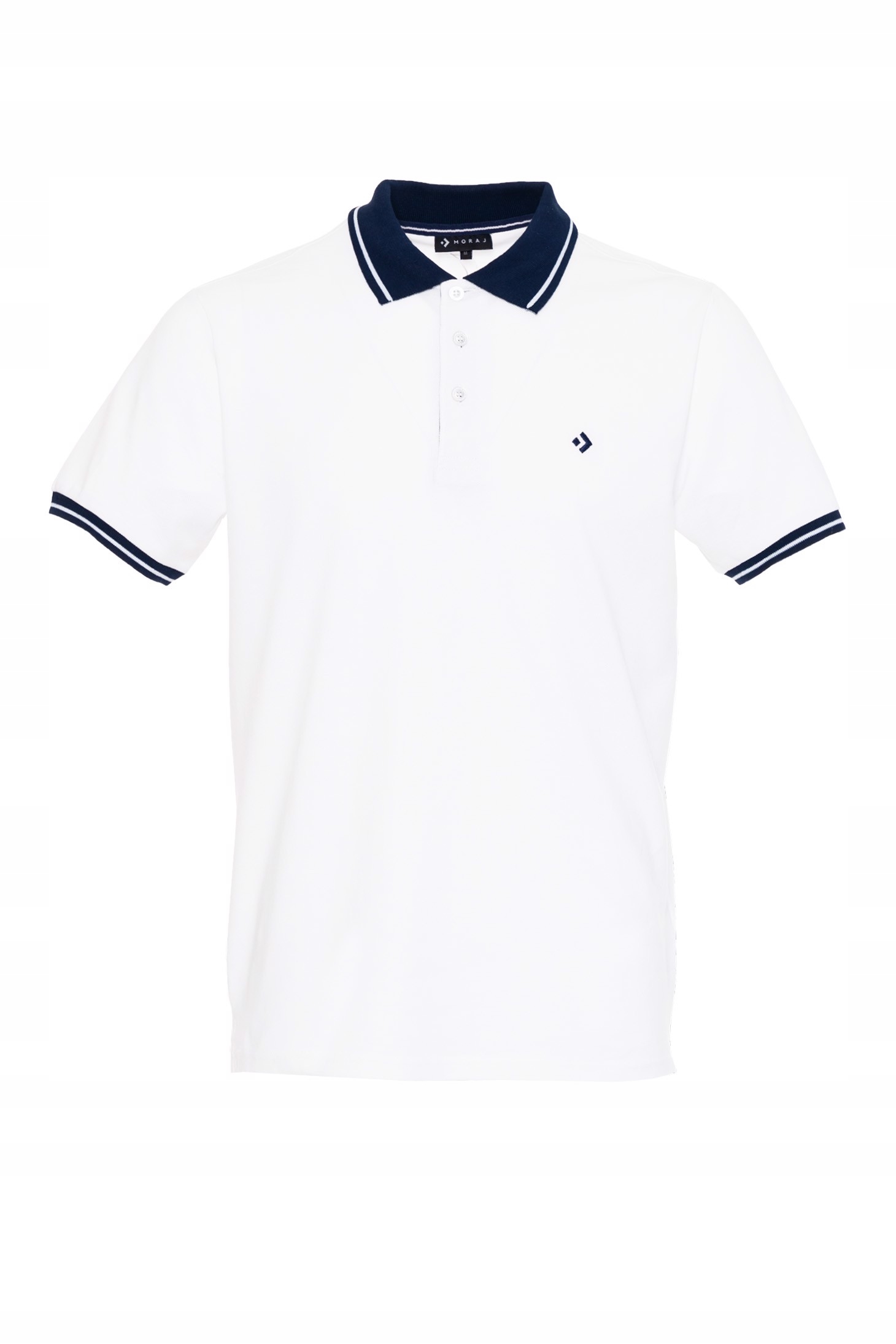 KOSZULKA POLO BIAŁA MĘSKA BAWEŁNA PREMIUM ELEGANCKA GRAMATURA 220 MORAJ XL