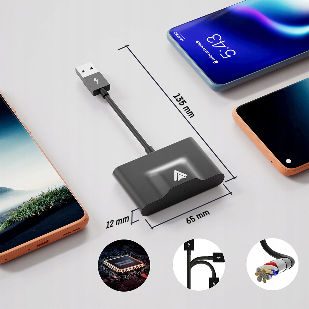 BEZPRZEWODOWY ADAPTER Android Auto Wi-Fi/Bluetooth Model 0100812