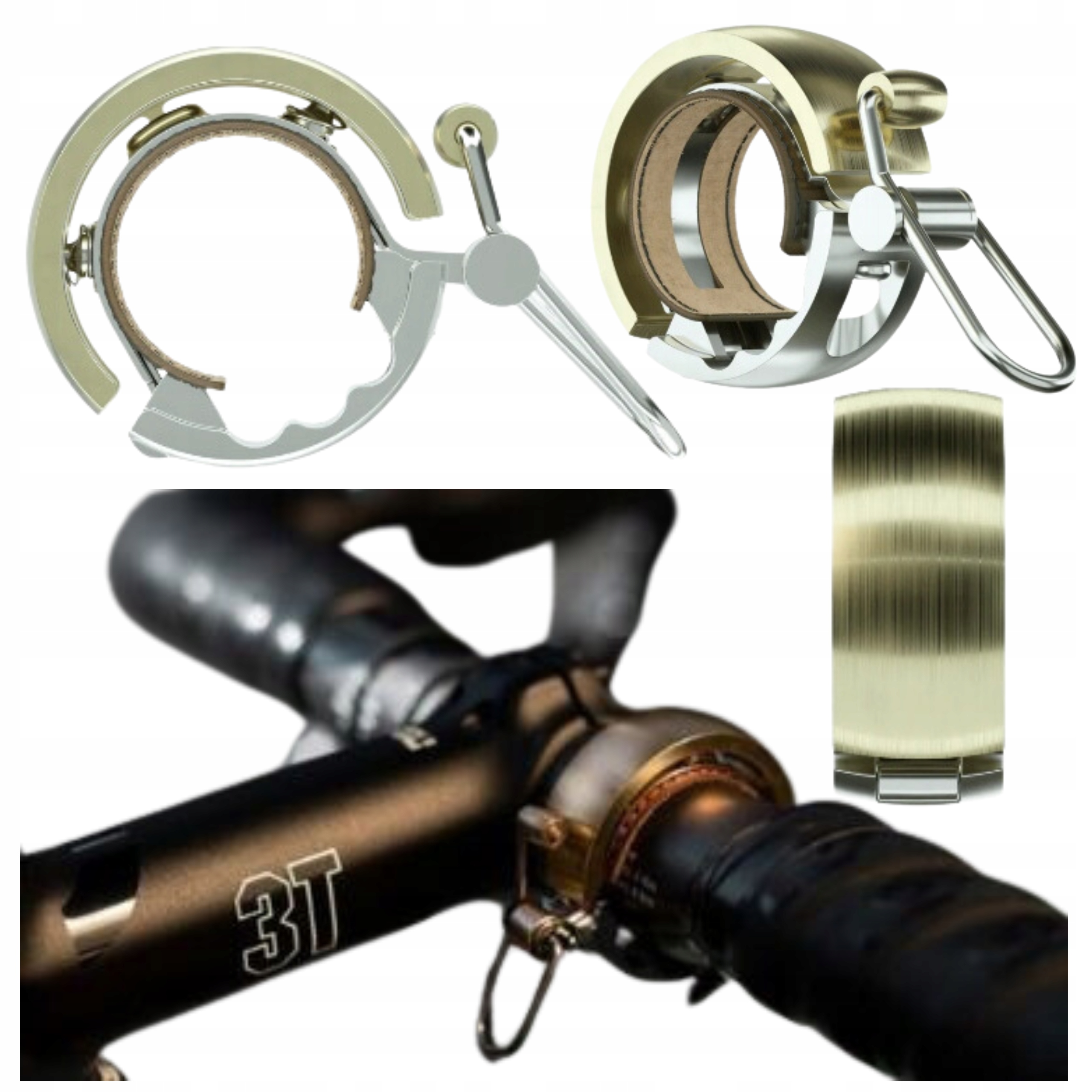 Dzwonek rowerowy Knog Oi Luxe Large brass