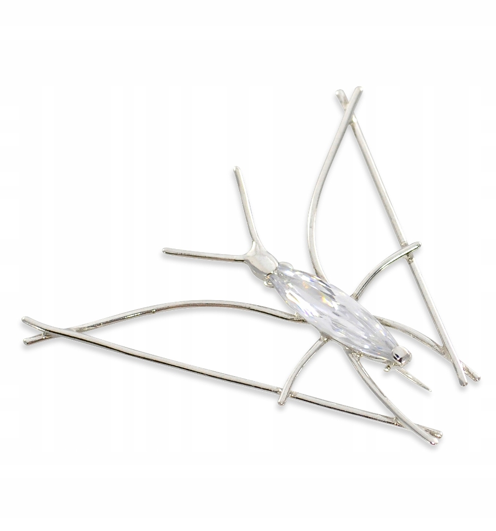 Krásná Moderní Brož Hmyz Stříbro 925 Červíků