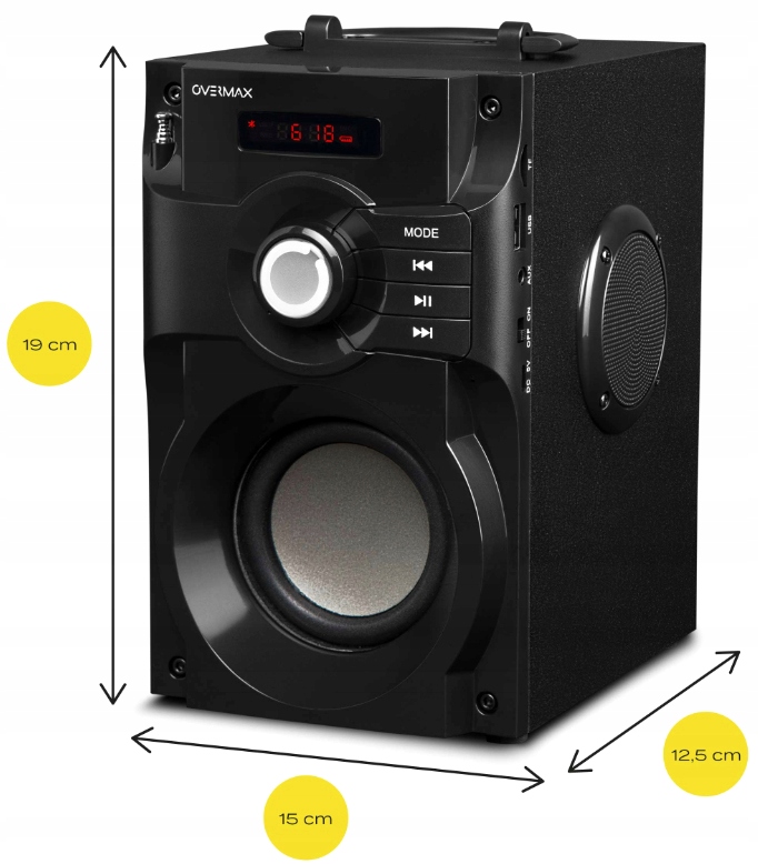 BOOMBOX BEZPRZEWODOWY MINIWIEŻA ODTWARZACZ MP3 FM Moc 15 W