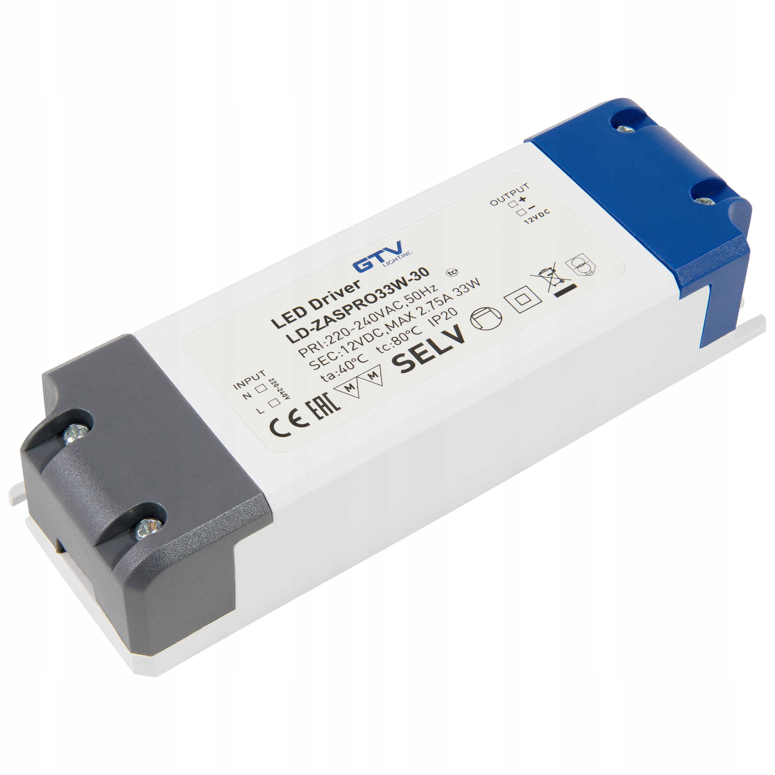 

Zasilacz Led 33W 12V IP20 Gtv do taśmy Led