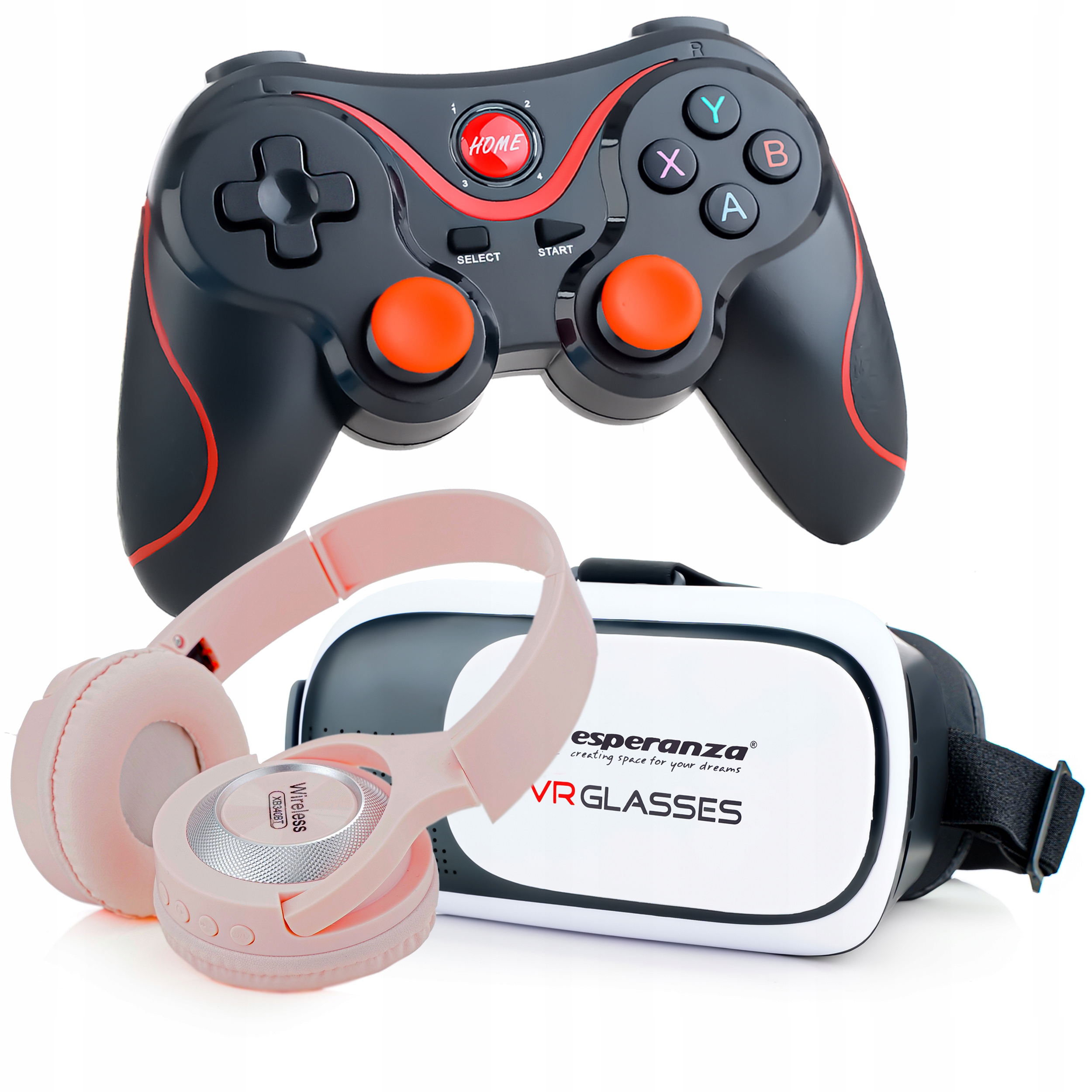 GOGLE OKULARY 3D VR DO TELEFONU Z KONTROLEREM BT