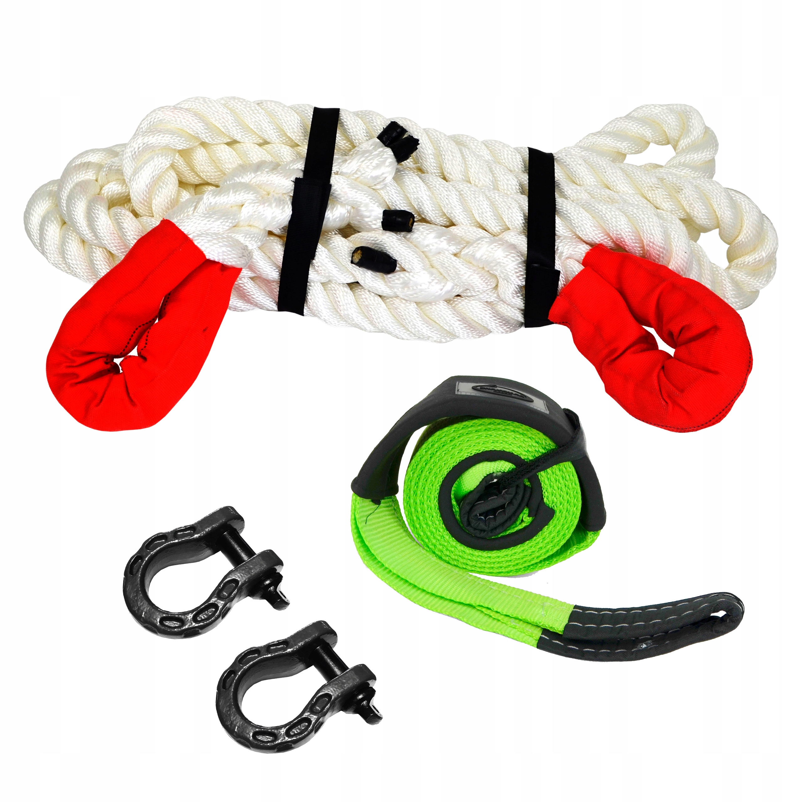 Kinetická šnúra 8 m 36 mm 25 t páska 3 m 75 mm 12 t 2 x sklo 10 t Snakeman
