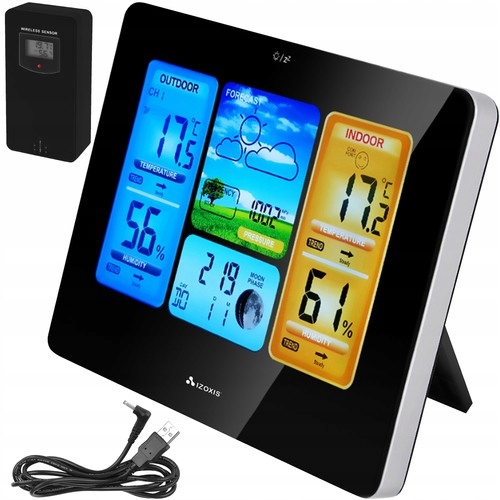 Meteorologická stanice s barevným LCD Hodiny Venkovní vnitřní teplota 22452