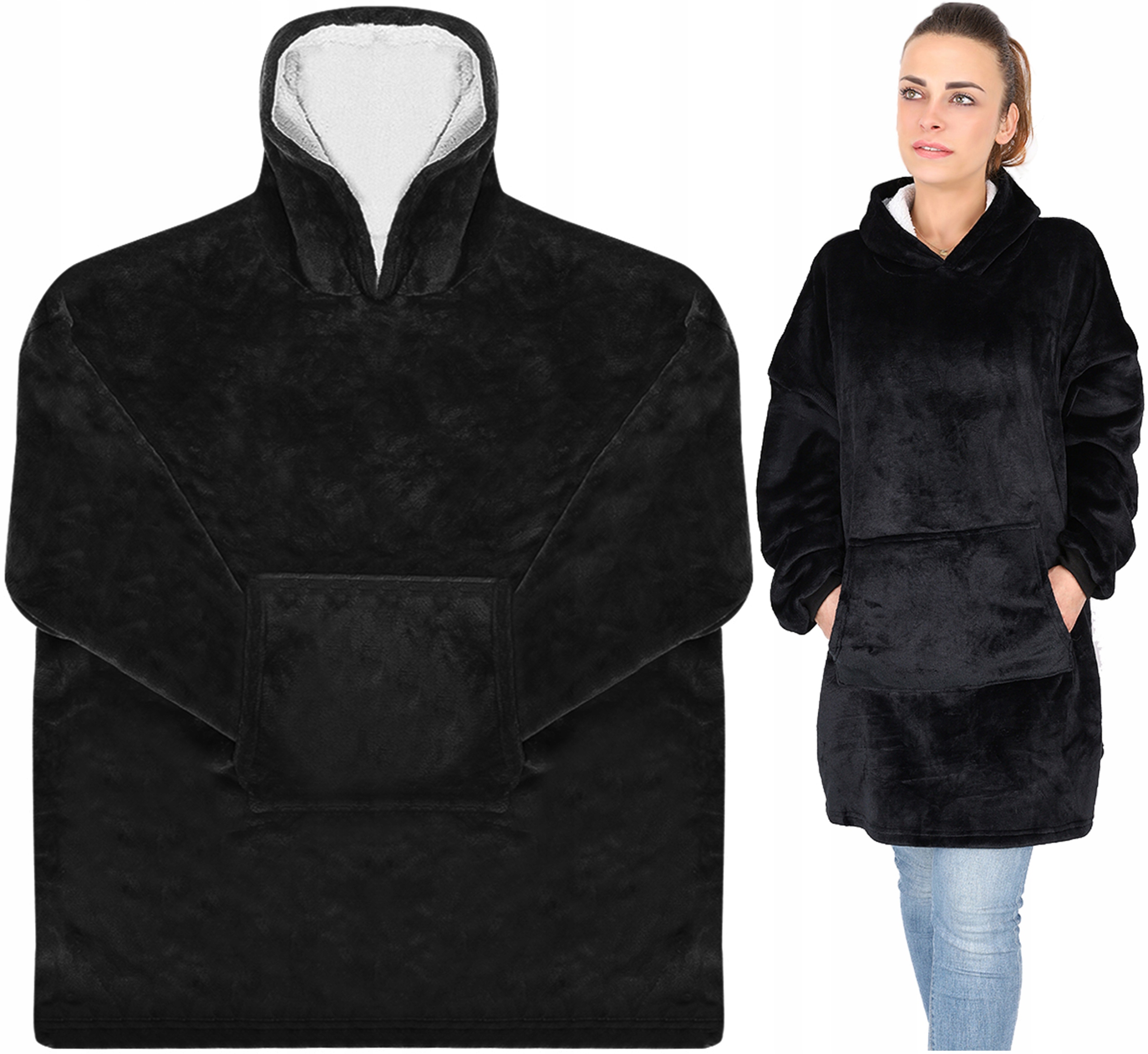 

Ciepła Bluza Oversize XXL Koc Włochacz Futrzak 2w1