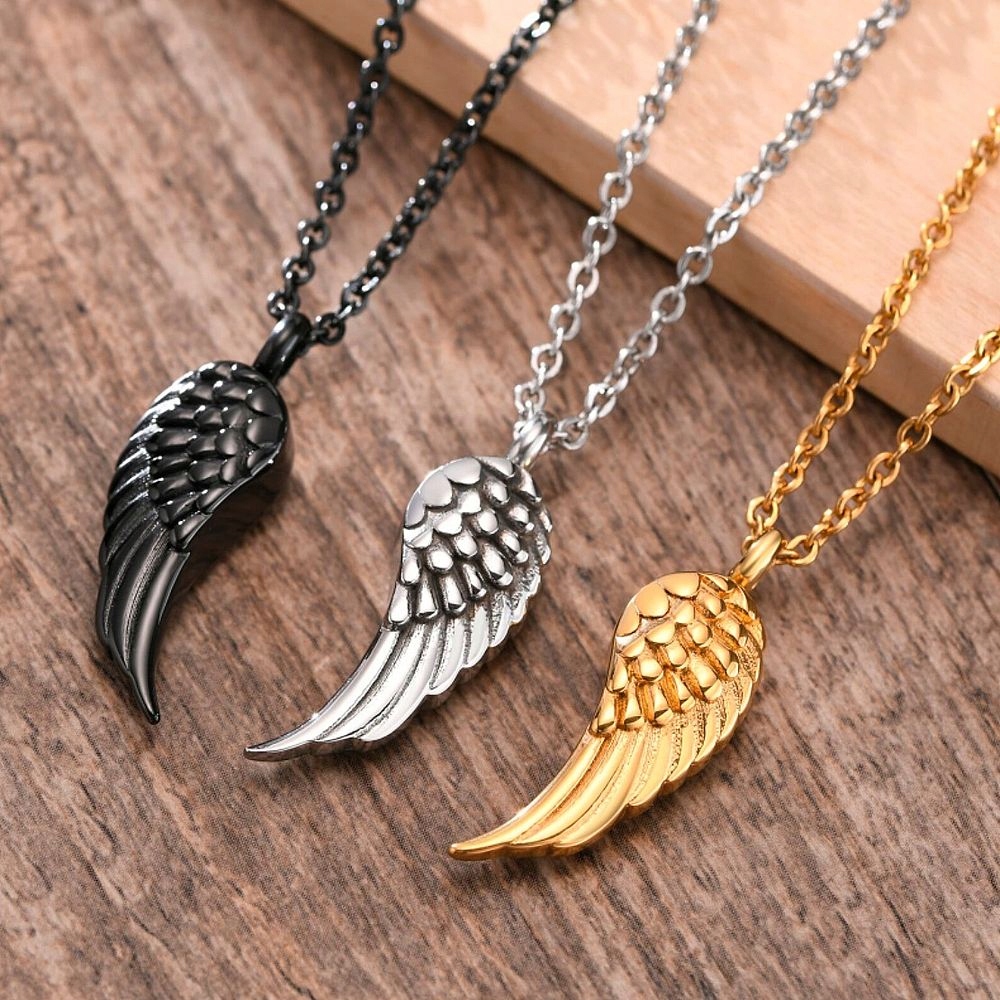 ZAWIESZKA SKRZYDŁO ZŁOTO 18K STAL CHIRURGICZNA Materiał stal