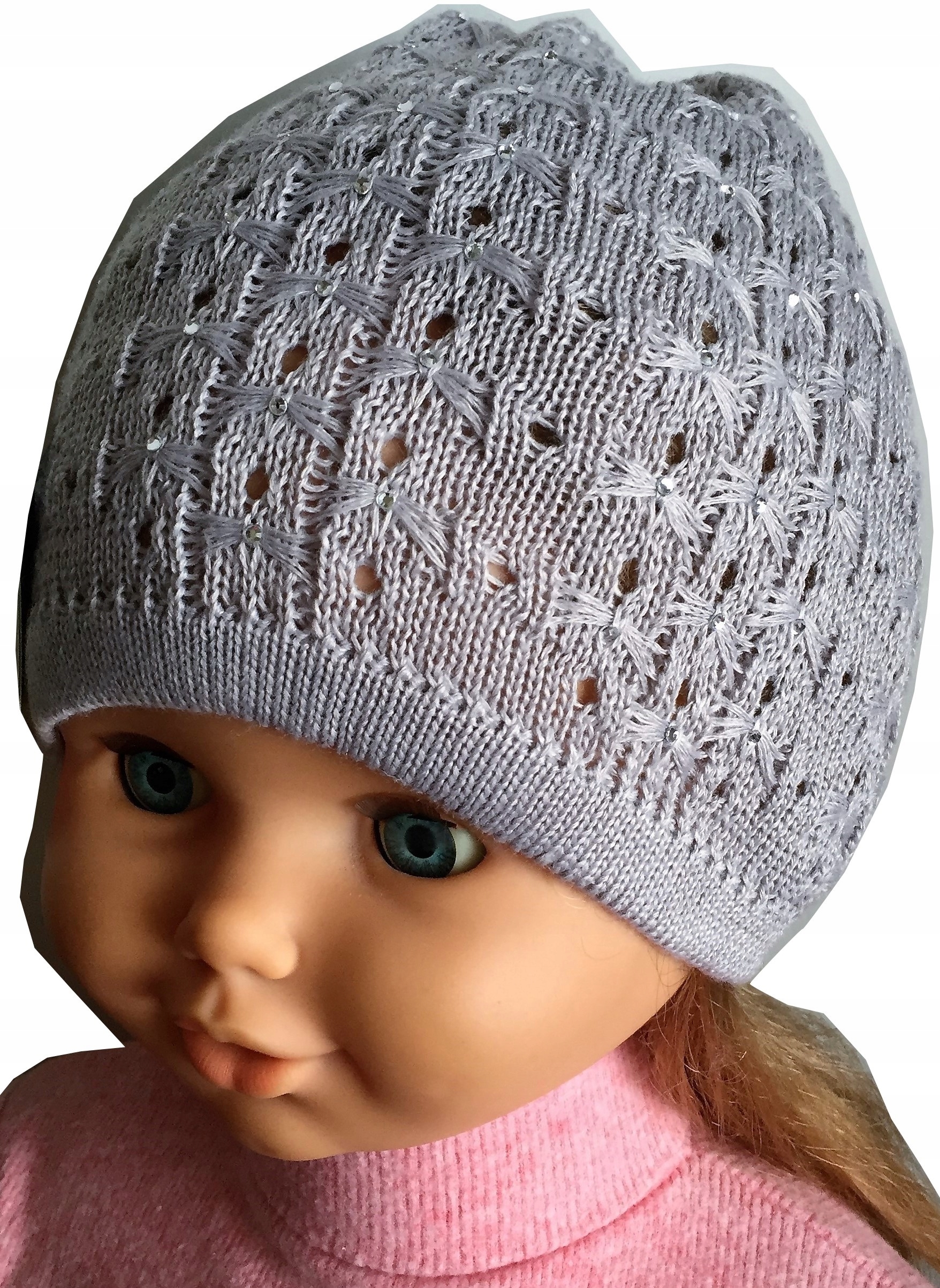 

Czapka Wiosenna Ażurowa z Cyrkoniami 50-52