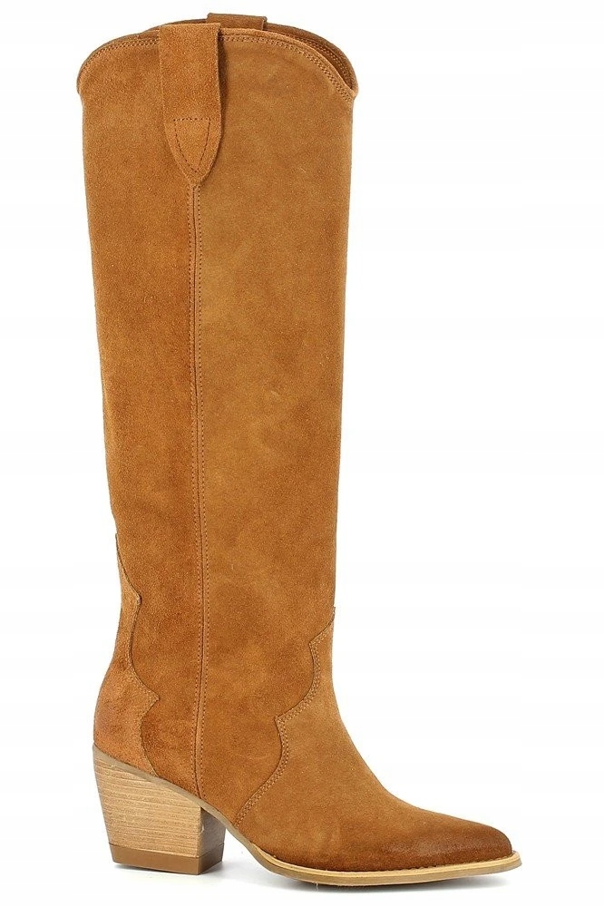 Carinii B5296 Kozačky Kovbojské Boty Semišová Kůže Rudé