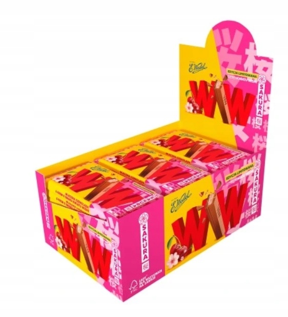 Levně 24x 47g Wedel Ww Sakura višňový květ příchutí tyčinka Oplatek v krabičce