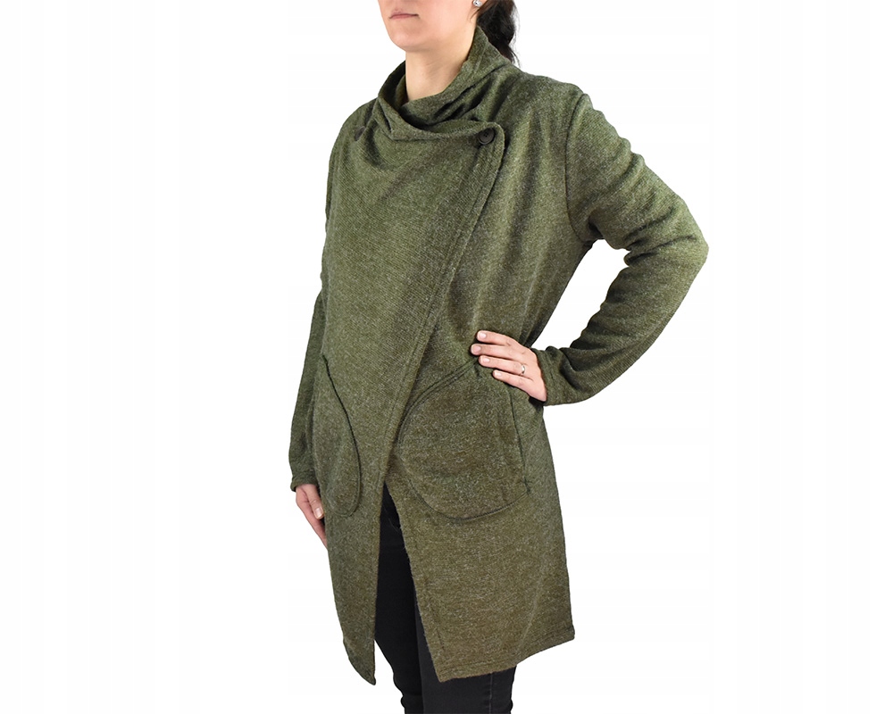 Kardigan Atid, s kapsami, zelený