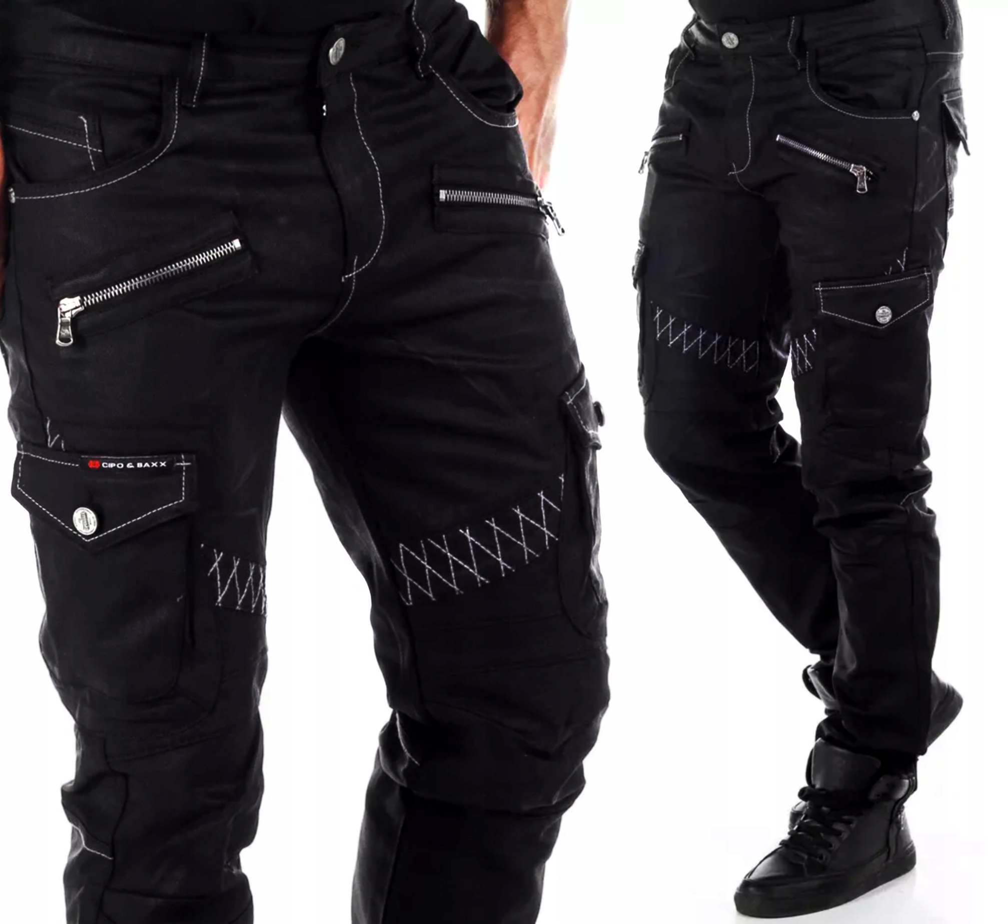 Kapsáče Džíny Kalhoty Cipo Baxx Tlustá nit Kontrast