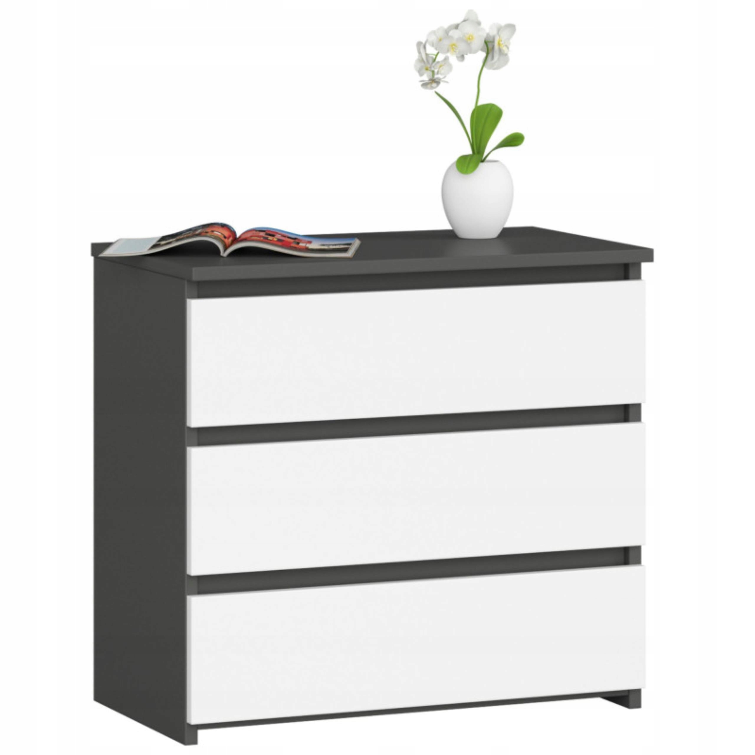 Nočná skrinka CL3 grafitovo-šedo-biely nočný stolík 60 cm Akd