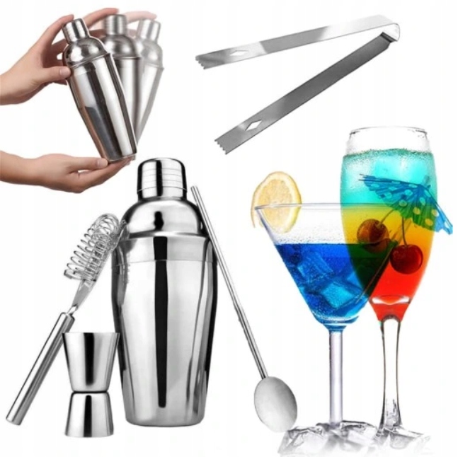 PROFESJONALNY ZESTAW BARMAŃSKI DO DRINKÓW SHAKER 5 el. POMYSŁ NA PREZENT